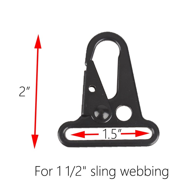 XTACER 1.5" Heavy Duty Snap Hooks 1.5" Sling Clips (1.5" Clips *(6-Pack)) - Image 2
