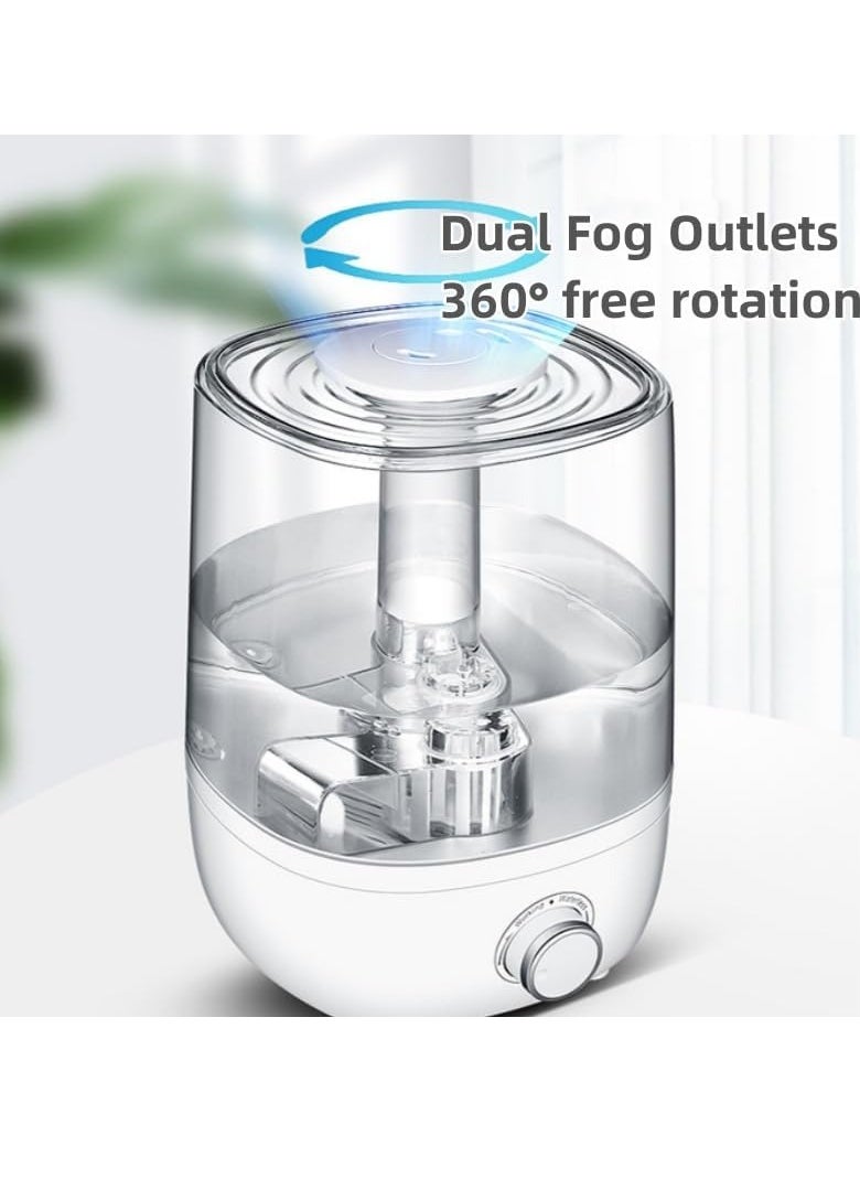 Mi VAZA - Cool Mist Humidifier, Adjustable Fog Automatic Shutdown Essential Oil Diffuser, Portable Ultrasonic Humidifier Mist Vaporizer, Quiet Large Capacity Air Atomizer For Home Office, (White 3) - Image 1