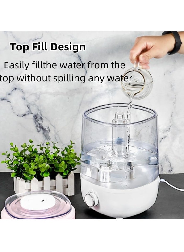 Mi VAZA - Cool Mist Humidifier, Adjustable Fog Automatic Shutdown Essential Oil Diffuser, Portable Ultrasonic Humidifier Mist Vaporizer, Quiet Large Capacity Air Atomizer For Home Office, (White 3) - Image 1