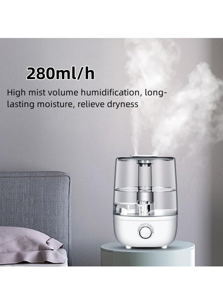 Mi VAZA - Cool Mist Humidifier, Adjustable Fog Automatic Shutdown Essential Oil Diffuser, Portable Ultrasonic Humidifier Mist Vaporizer, Quiet Large Capacity Air Atomizer For Home Office, (White 3) - Image 1