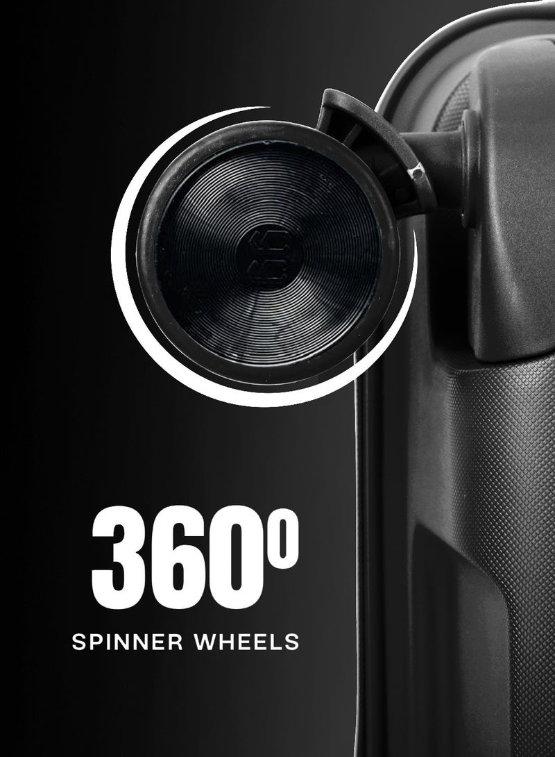 السياحية البريطانية طقم حقائب سفر صلبة من البولي بروبيلين، 3 قطع بعجلات، قفل معتمد من إدارة أمن النقل الأمريكية | خفيفة الوزن ومتينة، 20/24/28 بوصة (صغير، متوسط، كبير) - أسود - Image 4