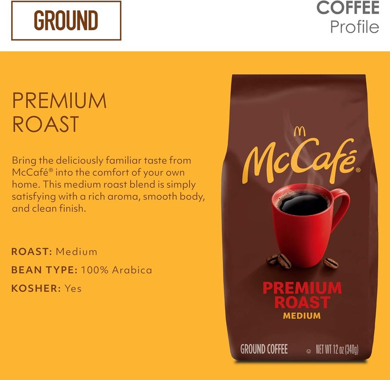 McCafe Premium Roast Smooth & Balanced Medium Roast Ground Coffee 340g Bag - Image 3