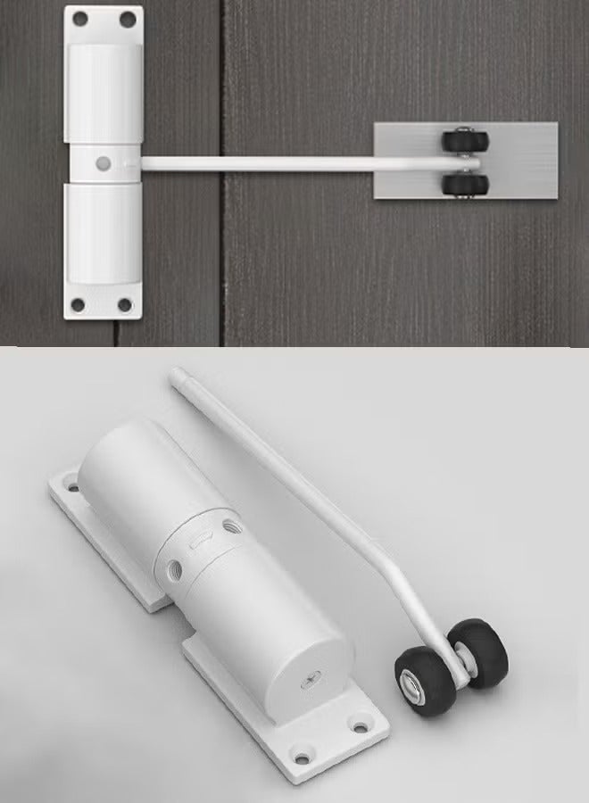 Door Closer Automatic Safety Spring Door Closer Anti-Theft Easy to Install to Convert Hinged Doors to Self Closing，Having a Pulley Won't Scratch the Door | Portable Door Lock  - Image 1