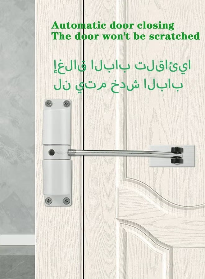 Door Closer Automatic Safety Spring Door Closer Anti-Theft Easy to Install to Convert Hinged Doors to Self Closing，Having a Pulley Won't Scratch the Door | Portable Door Lock  - Image 4