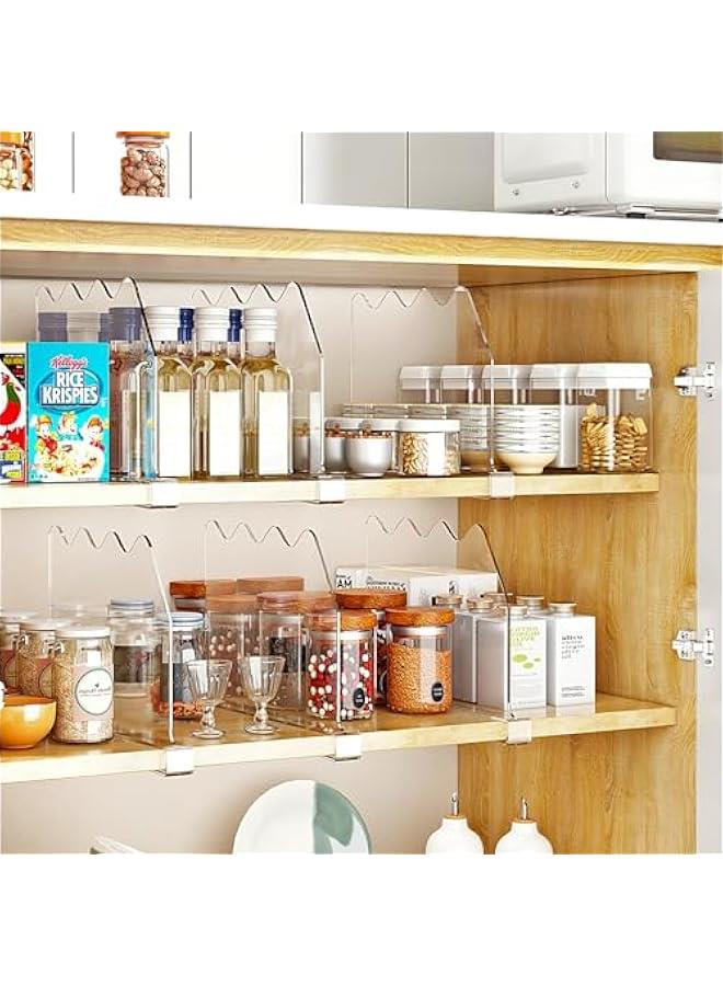 Arabest Shelf Dividers for Closet Organization, Clear Closet Shelf Divider for Clothes Purses Separators, Wood Shelves Organizer for Bedroom, Kitchen, Office, Cabinets, Bathroom, 6 Pack  - Image 5