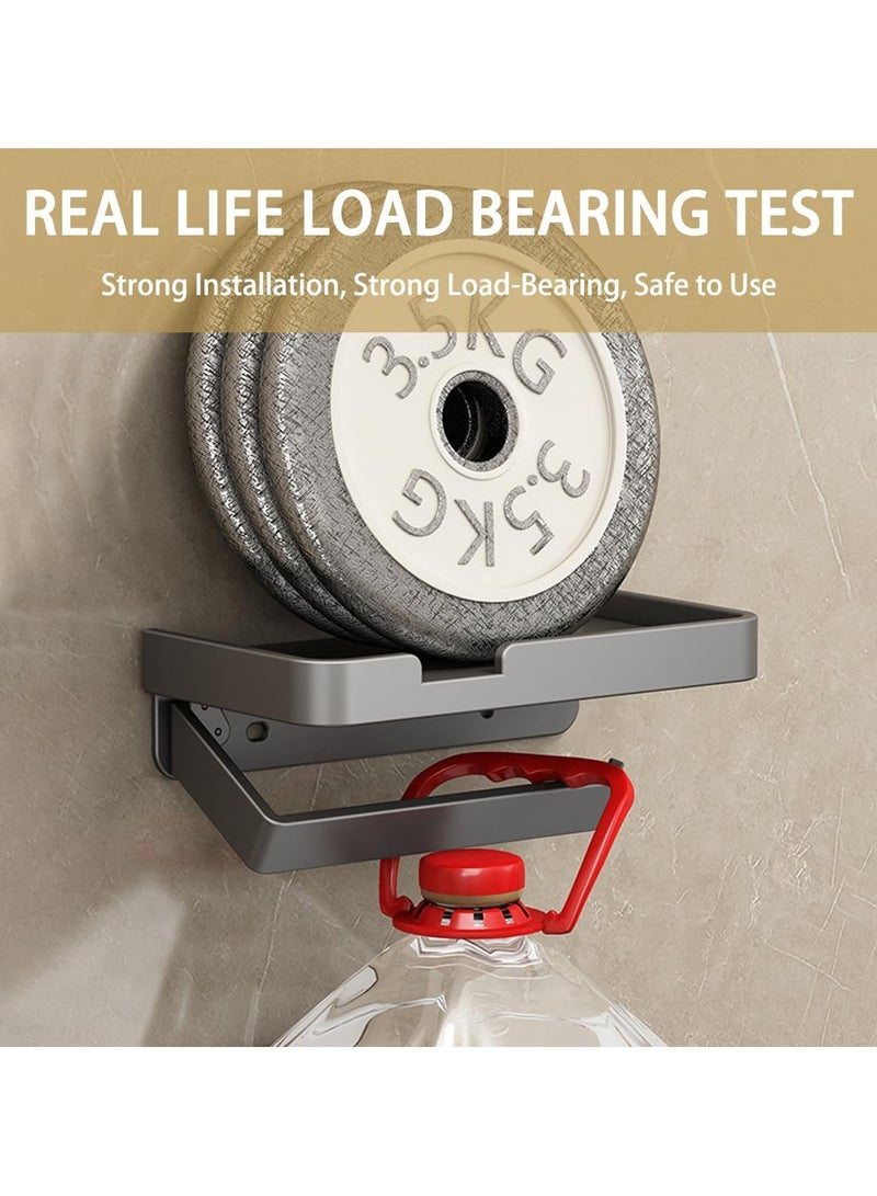 حامل ورق تواليت مع رف لاصق مثبت على الحائط بدون حفر مصنوع من سبائك الألومنيوم ومقاوم للصدأ وموزع لفات ورق تواليت ومنظم للحمام رف تخزين غير لامع - Image 5