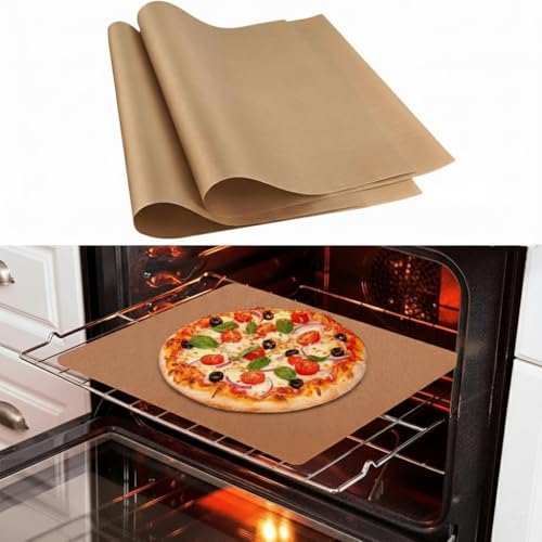 Purebake Non-Stick Oven Protector Mats - Brown Heavy-Duty Reusable Liners (40x30cm) | Heat Resistant, BPA & PFOA Free Oven Bottom Protectors for Electric, Gas & Convection Ovens (Pack of 2) - Image 1