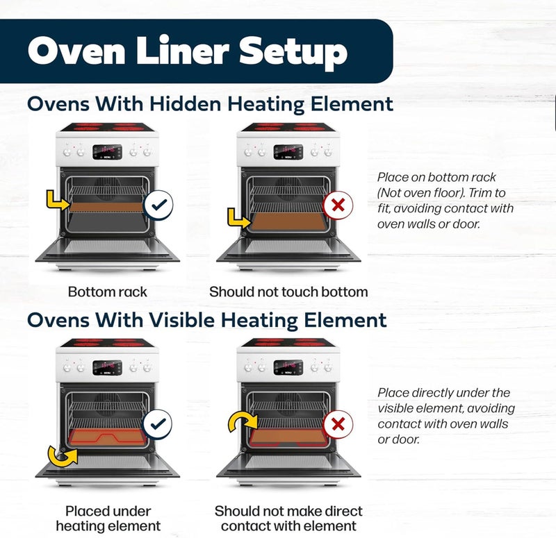 Purebake Non-Stick Oven Protector Mats - Brown Heavy-Duty Reusable Liners (40x30cm) | Heat Resistant, BPA & PFOA Free Oven Bottom Protectors for Electric, Gas & Convection Ovens (Pack of 2) - Image 2