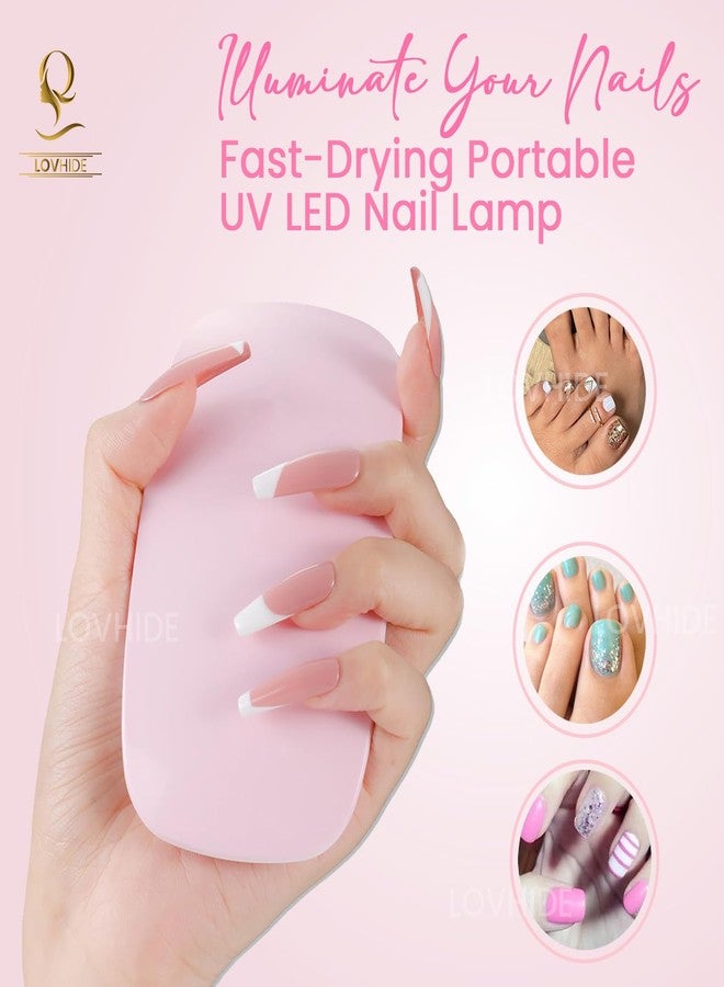 LOVHIDE مصباح لوفهايد صن ميني للأظافر بتقنية الأشعة فوق البنفسجية LED لتجفيف طلاء الجل بسرعة - جهاز تجفيف أظافر صغير محمول للاستخدام المنزلي والصالونات - Image 2