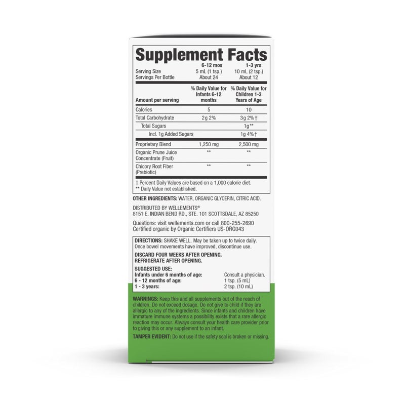 wellements Organic Baby Constipation Support Relieves Occasional Constipation for Infants & Toddlers, No Harsh Laxatives, USDA Certified Organic, 4 Fl Oz (Pack of 2), 6 Months + - Image 2