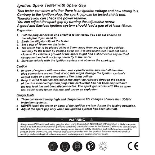 OriGlam Spark Plug Tester, Adjustable Ignition System Coil Tester, Coil-on Plug Ignition Spark Circuit Tester, Autos Diagnostic Test Tool - Image 5