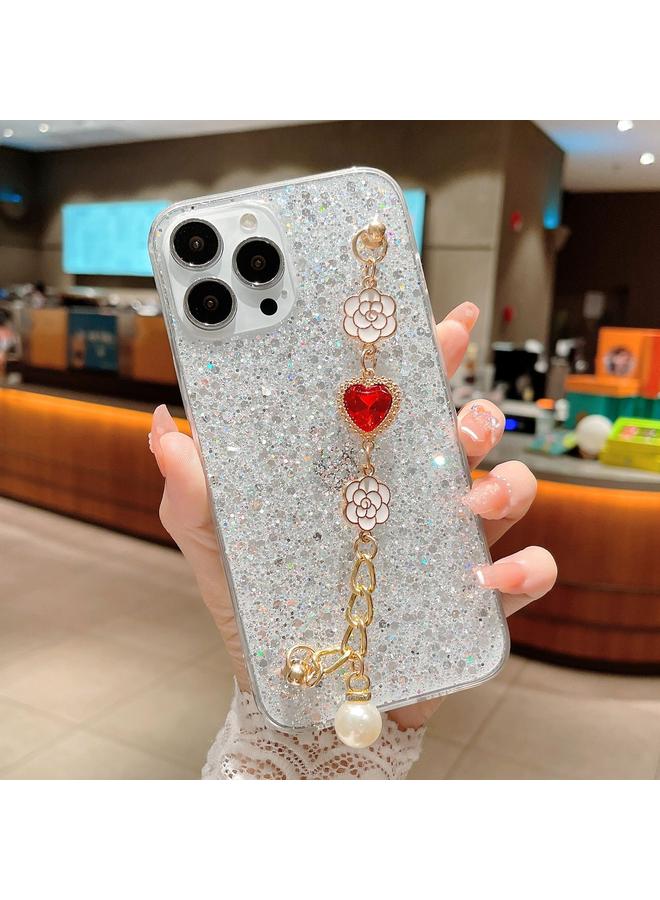 S-TOP Case For iPhone 12 Pro Max Starry Sequin Love Gem Chain Epoxy TPU Phone Case - Image 2