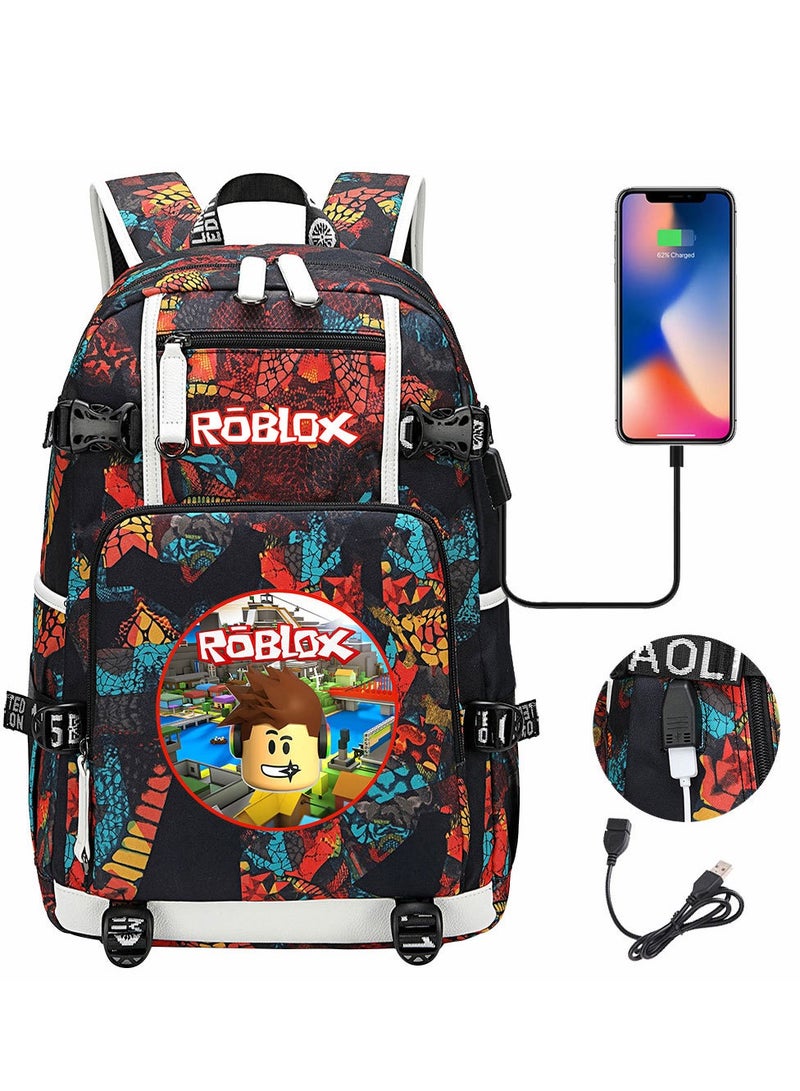 Roblox USB Headset Teen Casual Travel Backpack