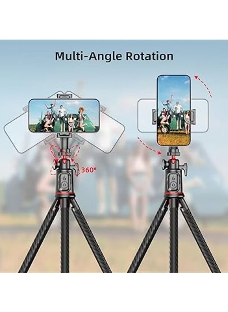 JAJEEK Flexible Camera Tripod – Extendable Cell Phone Tripod Stand with Wireless Remote, 360° Rotation, Adjustable Height, Sturdy Design – Perfect for Vlogging, Photography, and Video Recording  - Image 3