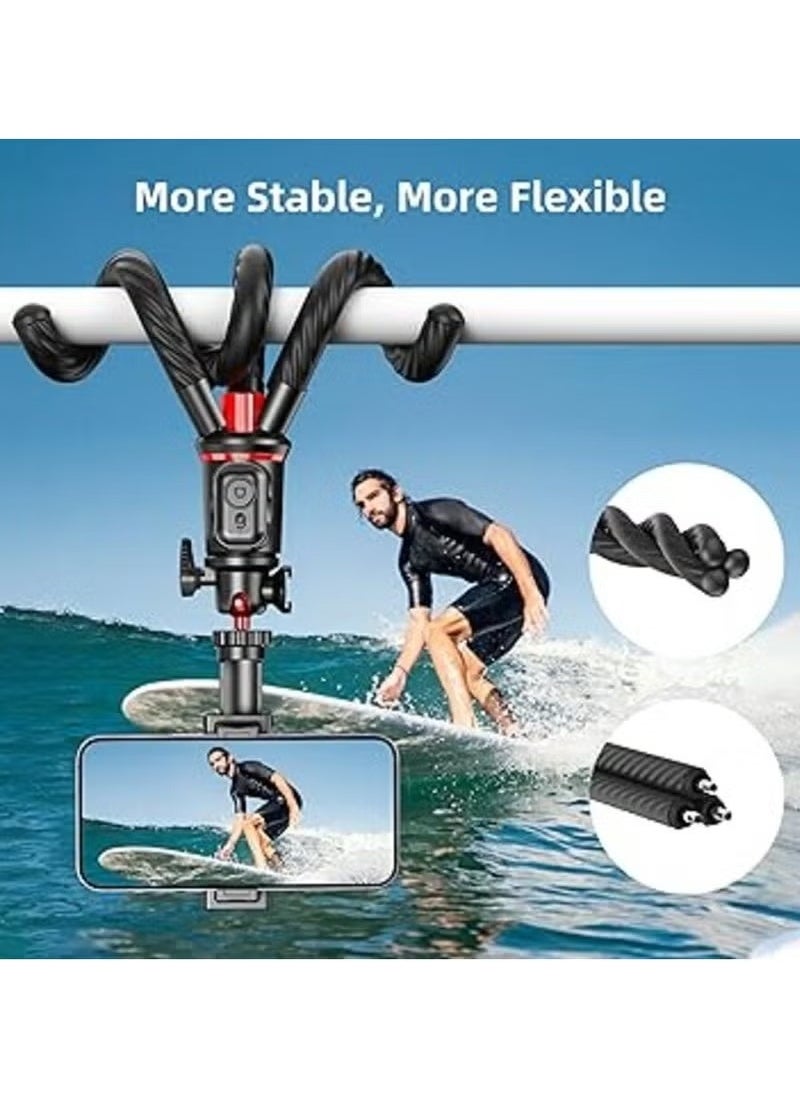 JAJEEK Flexible Camera Tripod – Extendable Cell Phone Tripod Stand with Wireless Remote, 360° Rotation, Adjustable Height, Sturdy Design – Perfect for Vlogging, Photography, and Video Recording  - Image 4