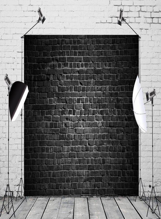 BELECO 7x5FT (2.1x1.5m) Black Multi-purpose Polyester Fabric Brick Wall Backdrop - Image 2