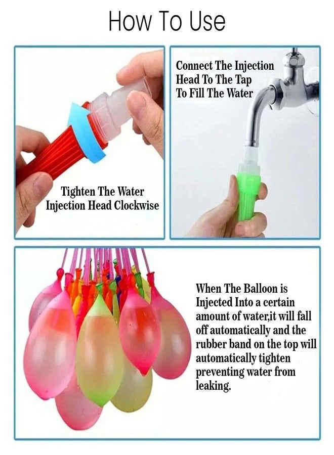 Go Hooked Rapid-Fill Holi Water Balloons Set of 3 | Self-Sealing Multi-Color Magic Water Balloons for Kids & Adults | Quick Fill Party Splash Balloons for Festivals & Outdoor Fun (111pcs, Multicolour) - Image 4