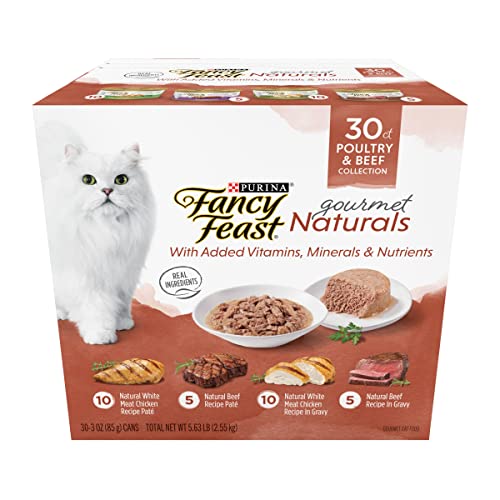 Fancy Feast Purina Fancy Feast Wet Cat Food Variety Pack Gourmet Naturals Poultry and Beef Collection - (Pack of 30) 3 oz. Cans - Image 1