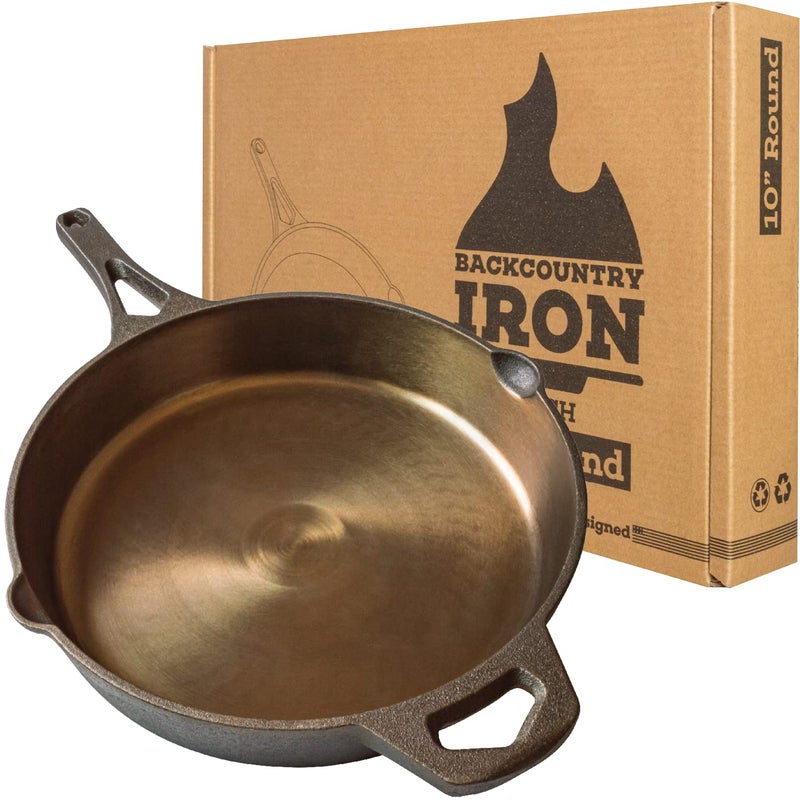 Backcountry Iron Backcountry Iron 1014 Inch Smooth Wasatch PreSeasoned Round Cast Iron Skillet 