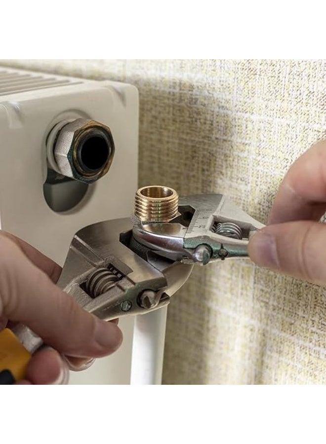 VITION 2 Pack Brass Pipe Reducer Bushing Adapters 1/2 Inch Male to 1/4 Inch Male, Hose Fittings Hex Connectors with Teflon Tape - Image 4