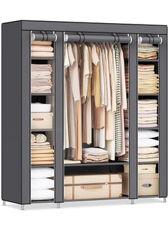 59 Inch Closet Organizer Wardrobe Closet Portable Closet Shelves Closet Storage Organizer With Nonwoven Fabric Quick And Easy To Assemble Extra Strong And Durable Gray Ulsf03G