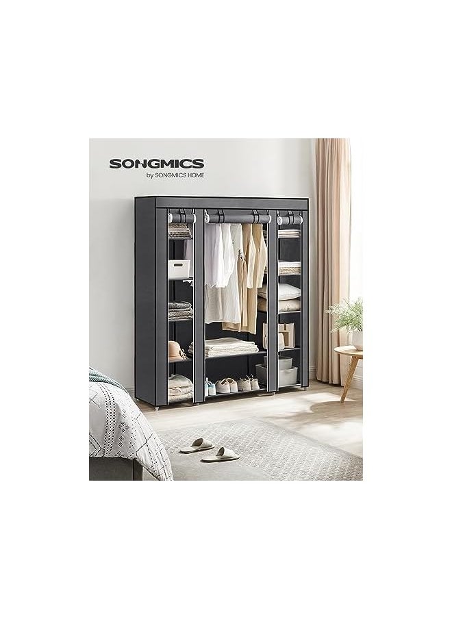 SONGMICS - 59 Inch Closet Organizer Wardrobe Closet Portable Closet Shelves Closet Storage Organizer With Nonwoven Fabric Quick And Easy To Assemble Extra Strong And Durable Gray Ulsf03G - Image 1