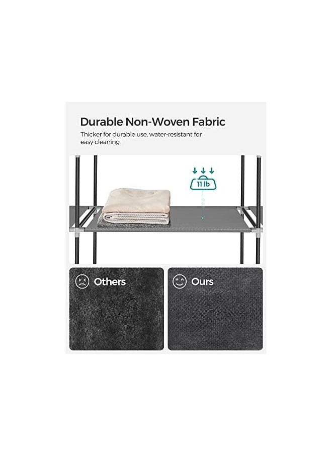 SONGMICS - 59 Inch Closet Organizer Wardrobe Closet Portable Closet Shelves Closet Storage Organizer With Nonwoven Fabric Quick And Easy To Assemble Extra Strong And Durable Gray Ulsf03G - Image 1