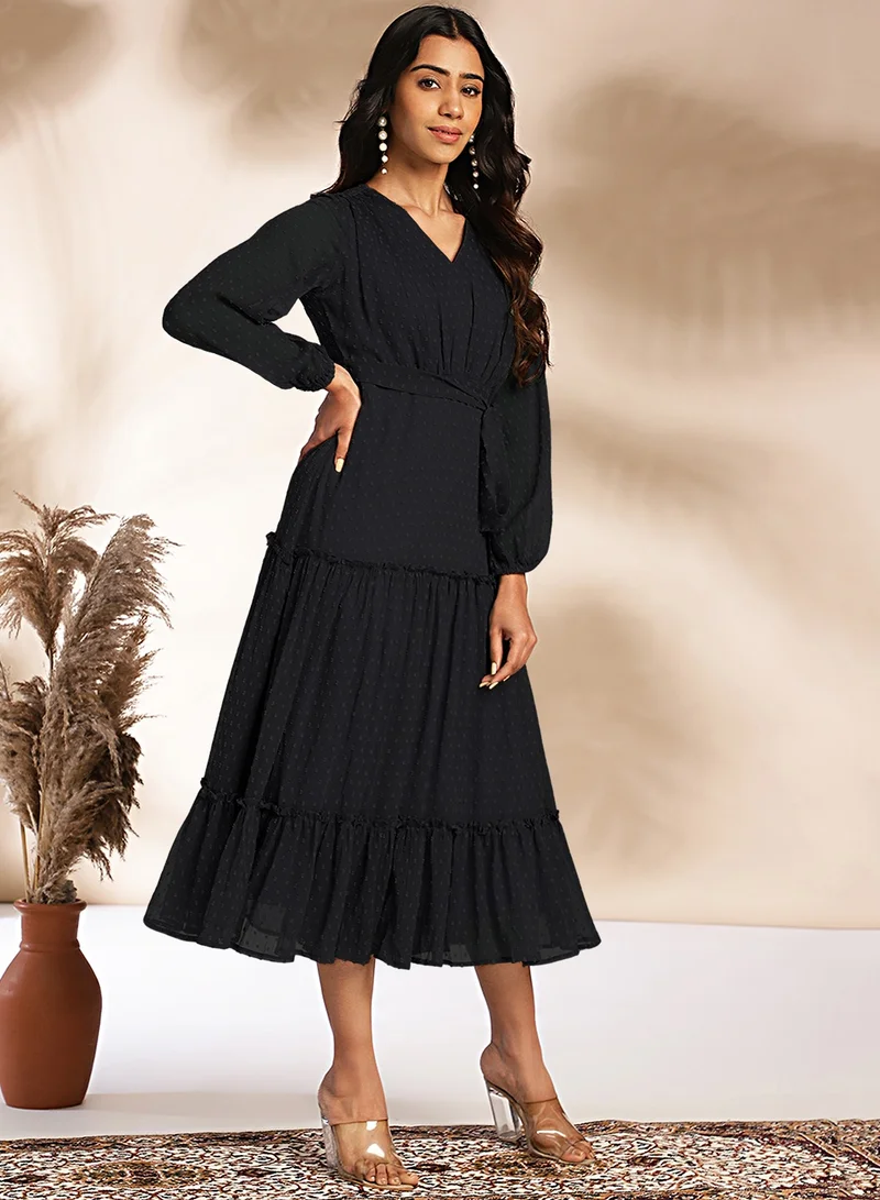 kolaba Tiered Swiss Dot Dress