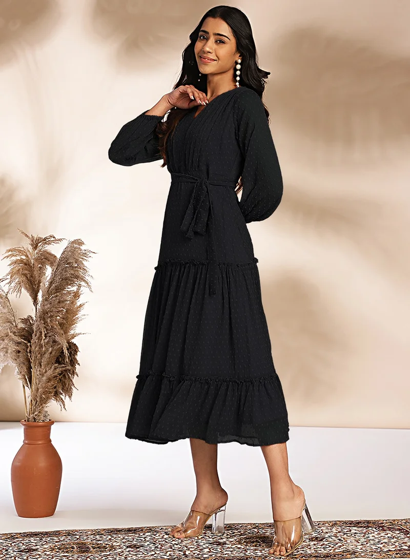 kolaba Tiered Swiss Dot Dress