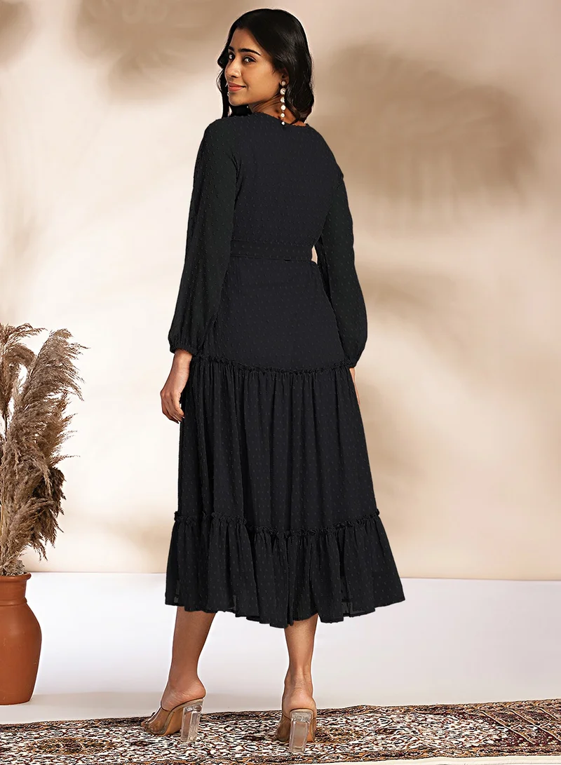 kolaba Tiered Swiss Dot Dress