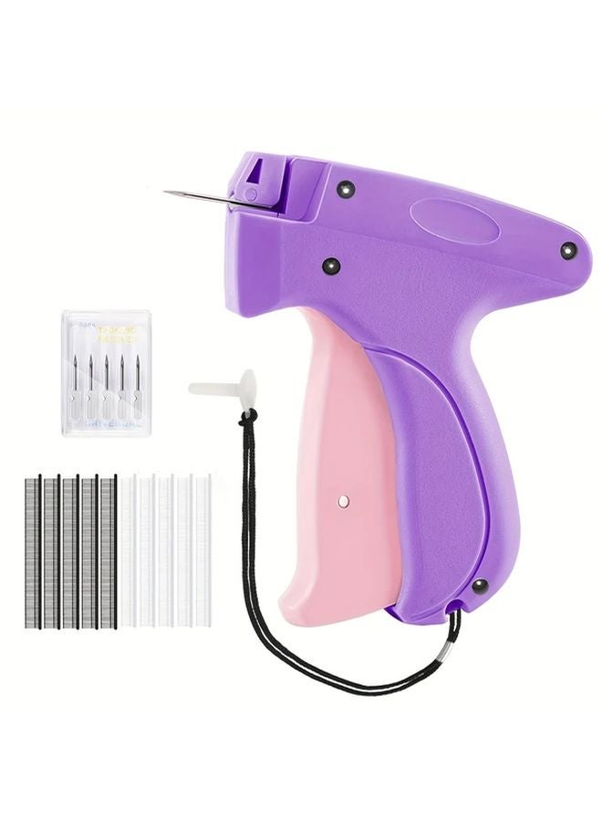 Pink Red Stitch Gun for Clothes Handheld Quick Clothing Fixer with 6 Needles Fasteners - Image 2