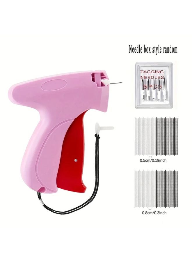 Pink Red Stitch Gun for Clothes Handheld Quick Clothing Fixer with 6 Needles Fasteners - Image 1