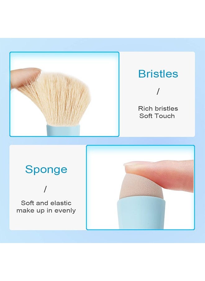 4-in-1 Double Ended Makeup Brush, Portable Travel Detachable Makeup Brushes, Multifunctional Makeup Brush Foundation Powder Concealing Brush for Women and Girls, Makeup Applicator Tool