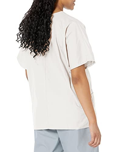 Cherokee Women's V Neck Scrubs Shirt, White, Medium - Image 2
