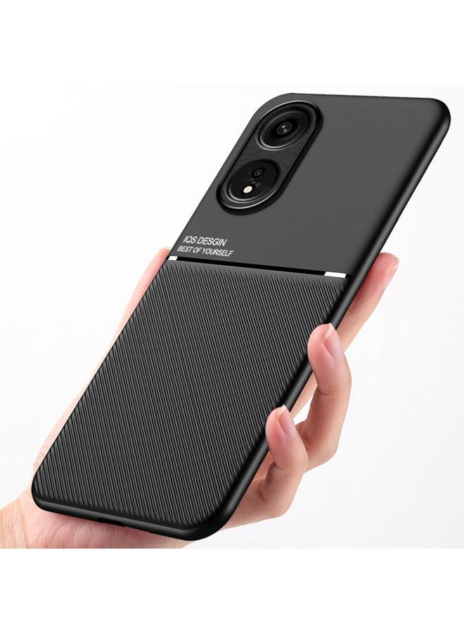 S-TOP Case For OPPO Reno8 T 4G Classic Tilt Strip Grain Magnetic PC Hybrid TPU Phone Case - Image 3