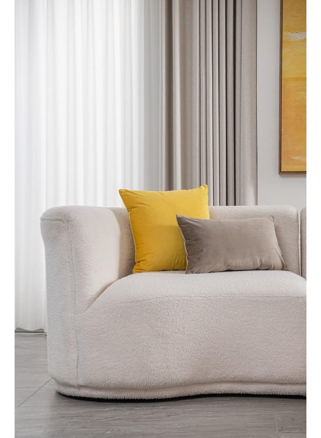 DEZENE Decorative Pillow Covers 12x20 Taupe: 2 Pack Cozy Soft Velvet Rectangular Throw Pillow Cases for Farmhouse Home Decor - Image 3