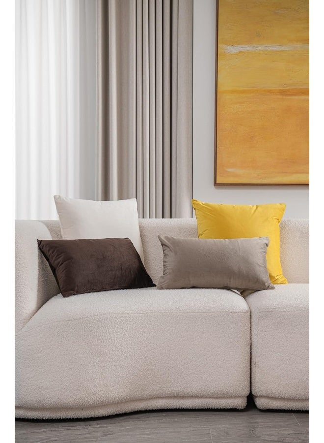 DEZENE Decorative Pillow Covers 12x20 Taupe: 2 Pack Cozy Soft Velvet Rectangular Throw Pillow Cases for Farmhouse Home Decor - Image 5