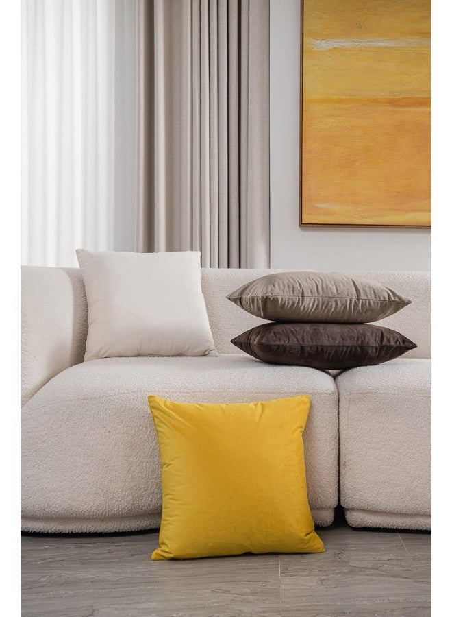 DEZENE Decorative Pillow Covers 12x20 Taupe: 2 Pack Cozy Soft Velvet Rectangular Throw Pillow Cases for Farmhouse Home Decor - Image 4