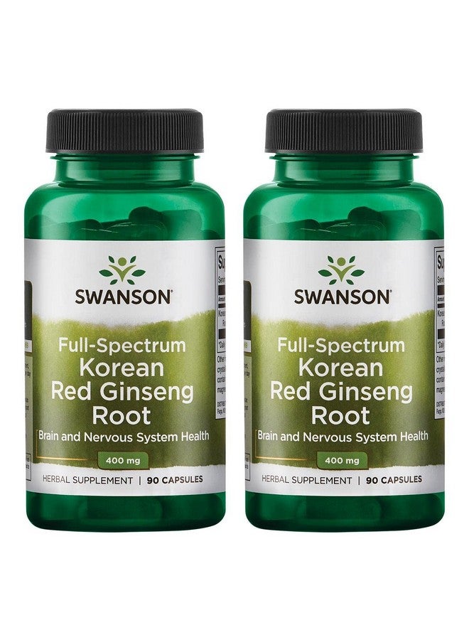 SWANSON جذر الجينسنغ الكوري الأحمر الكامل من سوانسون 400 ملليغرام 90 كبسولة (عبوتان) - Image 1