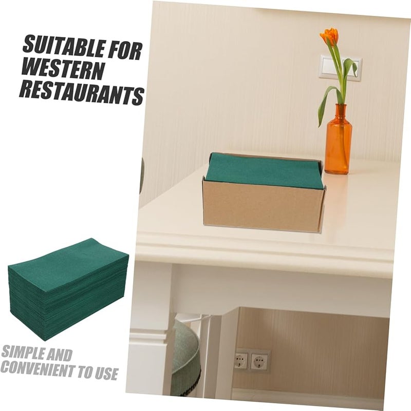 مناديل خضراء قابلة للتخلص 50 قطعة مناشف ناعمة ماصة لحفلات الزفاف والحفلات والفعاليات - Image 4