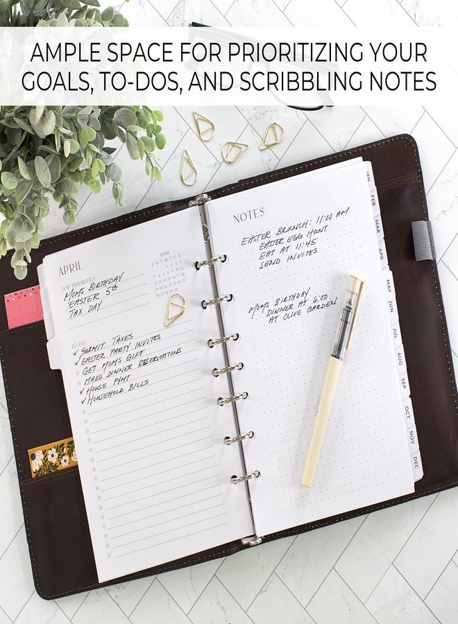 ZICOTO Minimalistic A5 Monthly Planner Inserts - 7-Hole Punched 2025-2026 Planner Refills for A5 Ring Binder - Binder Inserts With Cover and Tabs from December 2025 until December 2027 - Image 4