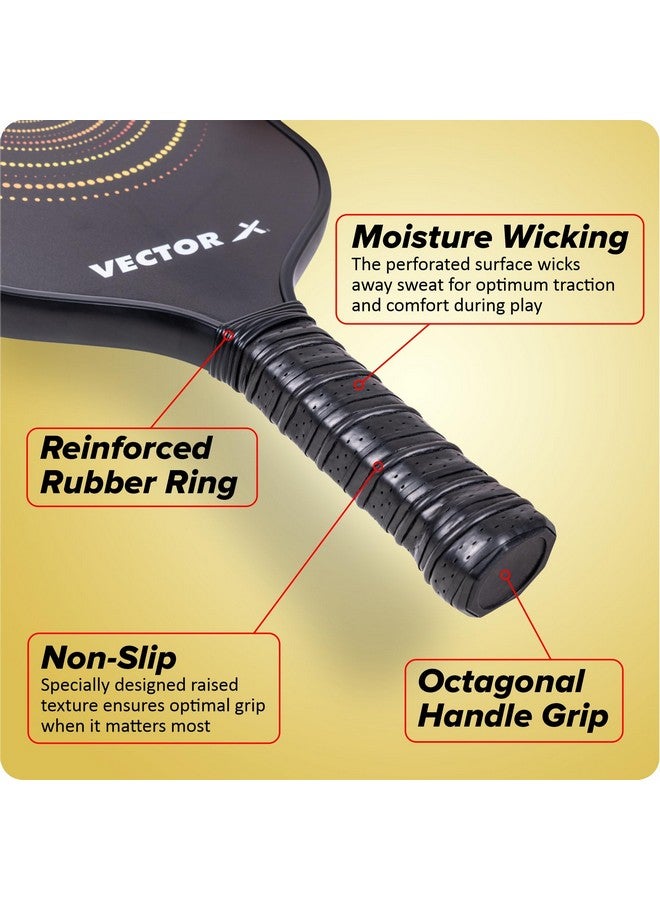Vector X Pickle Bat, Lightweight Carbon Fiber Material, Face Honeycomb Composite Core Paddle Low Edge Guard, Durable, Lightweight Pickleball Racket Black Color (Pack of 1) - Image 3