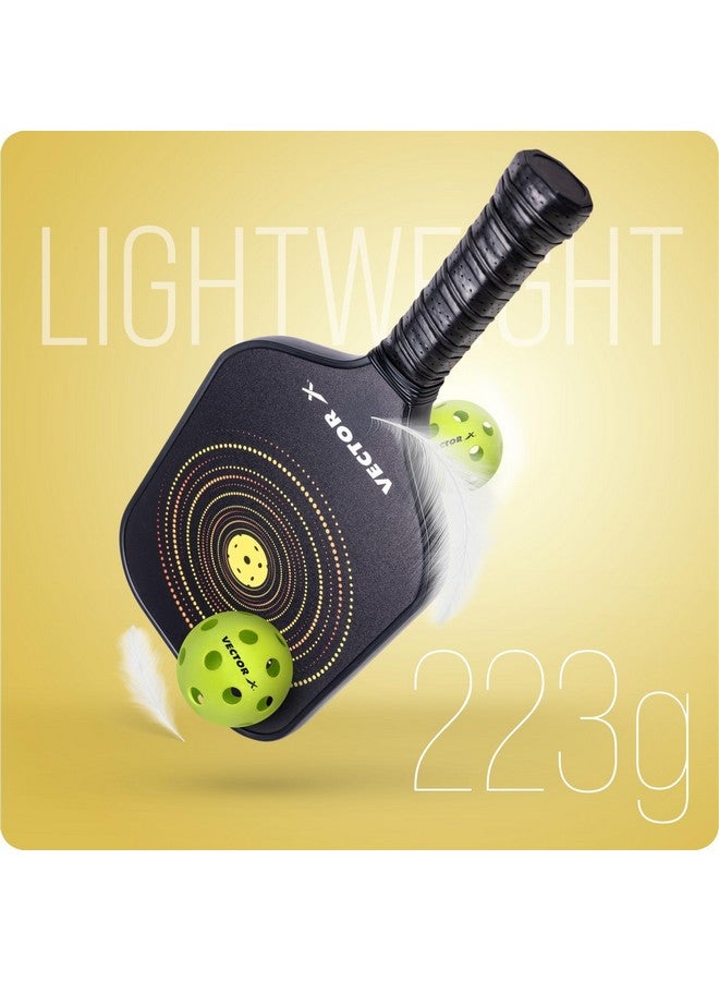 Vector X Pickle Bat, Lightweight Carbon Fiber Material, Face Honeycomb Composite Core Paddle Low Edge Guard, Durable, Lightweight Pickleball Racket Black Color (Pack of 1) - Image 4
