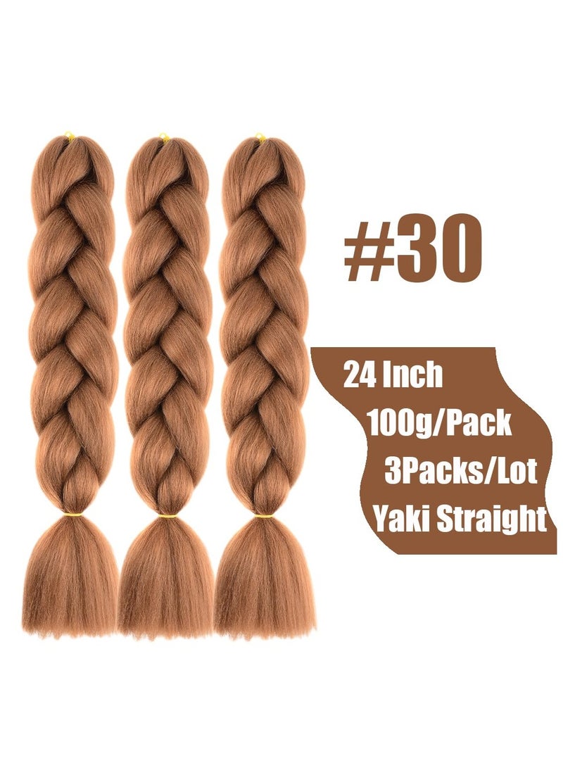 إستيل وصلات شعر أفريقية، وصلات شعر كروشيه تجديل شعر صناعي عالي الحرارة من الألياف الصناعية ياكي جامبو تجديل الشعر (لون 30، 3 قطع) - Image 2