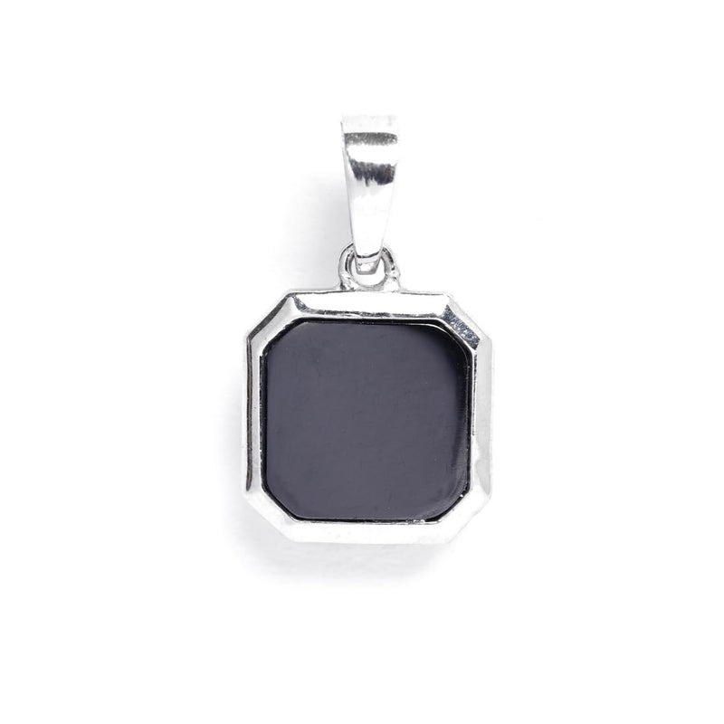 Clara Pure 925 Sterling Silver Black Onyx Men Pendant Without chain | Gift for Men & Boys |Platinum Plated, Swiss Zircon - Image 4