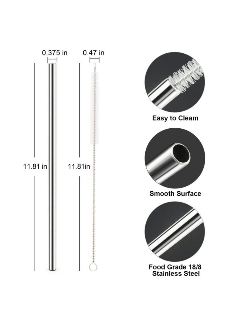 ريما قشة بديلة من الفولاذ المقاوم للصدأ لكوب كوب ستانلي 40 أونصة 30 أونصة من ستانلي كوب كوب السفر، 6 عبوات قش قابل لإعادة الاستخدام مع فرشاة تنظيف متوافقة مع ملحقات كوب ستانلي - Image 3