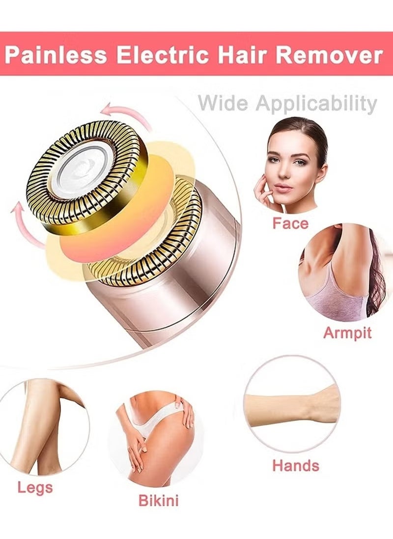إيكيوك جهاز لإزالة شعر الوجه للنساء قابل لإعادة الشحن لإزالة شعر الوجه للنساء غير مؤلم ماكينة حلاقة الوجه للنساء زغب الخوخ الوردي  - Image 5