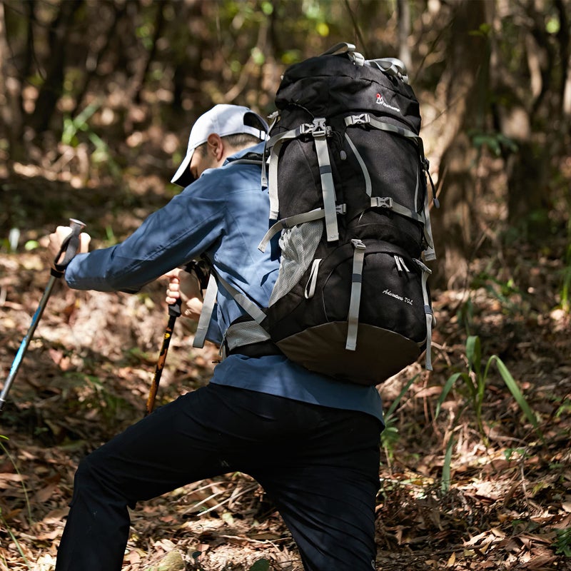 MOUNTAINTOP 50L/70L Hiking Backpack water-resistant Internal Frame Backpacks Large Trekking Mountaineering Rucksack with Rain Cover for Men Women Cover Outdoor - Image 2