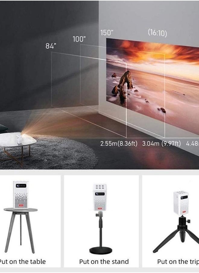 Crony C900 upright Projector with BT speaker Smart DLP Projector Bluetooth 5.0 1080P Supported Wireless Mirroring Built-in Battery  - Image 4