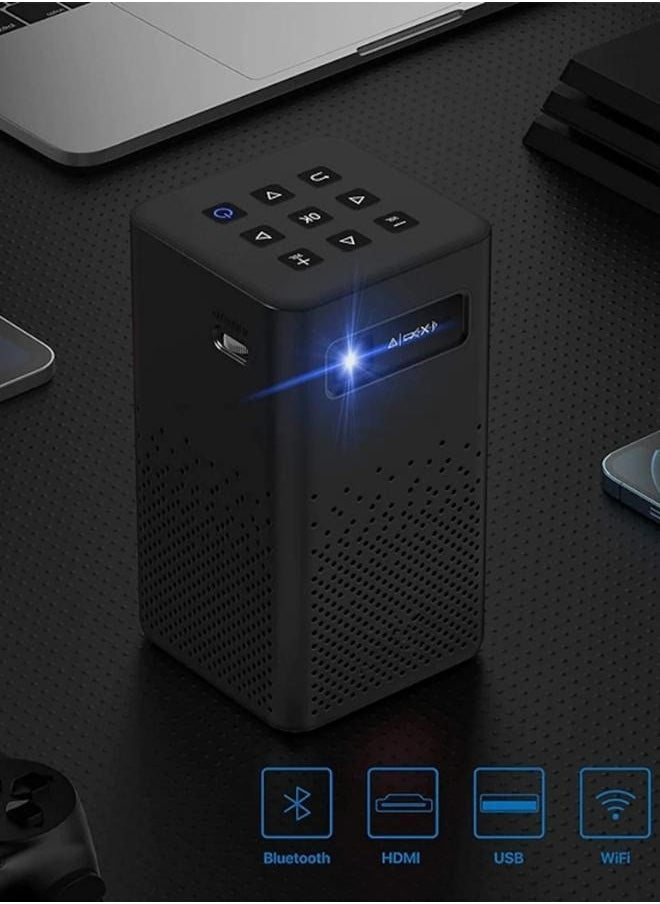 Crony - C900 upright Projector with BT speaker Smart DLP Projector Bluetooth 5.0 1080P Supported Wireless Mirroring Built-in Battery - Image 1